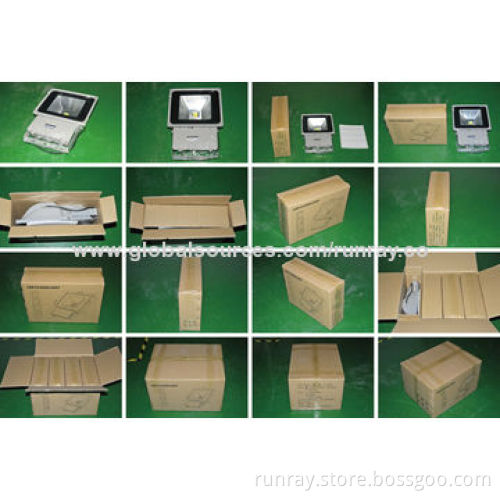 80W LED Floodlight, 80-110lm/W, 85-265V AC/12V DC, 72-hour Aging Time, CE/RoHS Mark, ISO9001 Factory